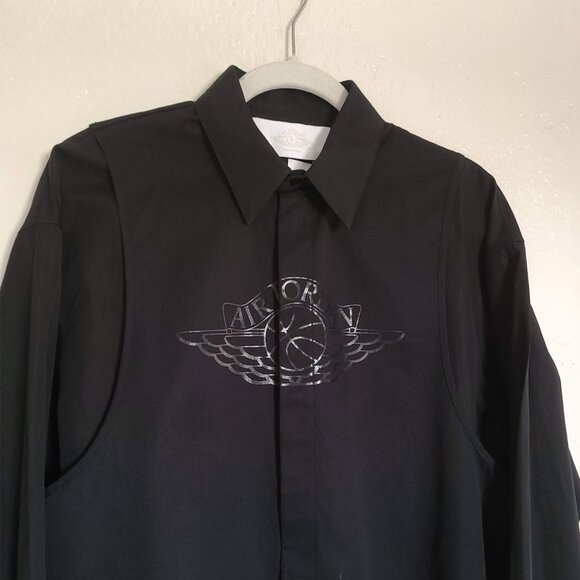 NEW Jordan Nike Air Long Sleeve Snap Button Shirt Jacket Medium Cotton $590 - Picture 7 of 13